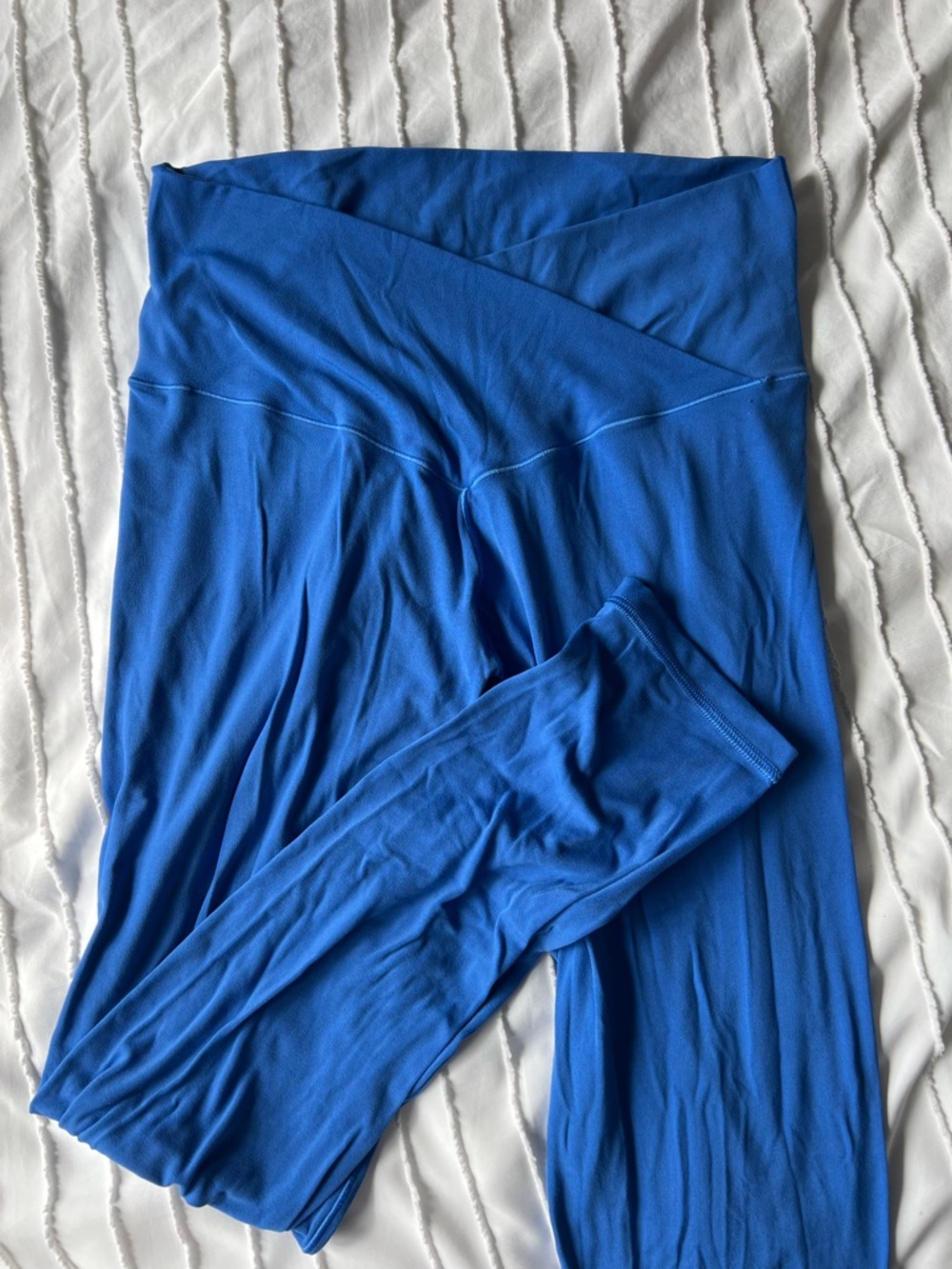 Aerie Bright Blue Cross-Over Waist Leggings